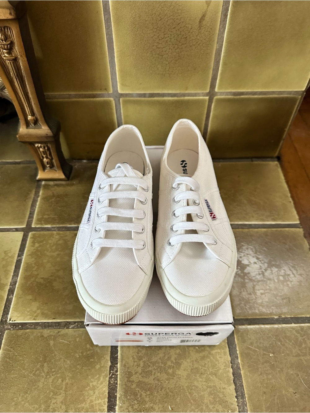 Superga White Canvas Low-Top Sneakers (Classic White)